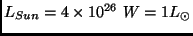 $L_{Sun}=4\times 10^{26}~ W = 1 L_\odot$