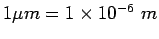 $1 \mu m =1\times 10^{-6}~m$